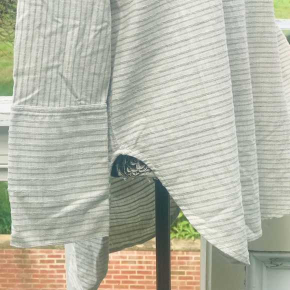 MADEWELL Gray Texture Striped Split Cuff Shirt Sm - Picture 5 of 8